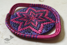 Moonj Grass Basket | Serving Tray - Pink & Purple