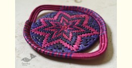 Moonj Grass Basket | Serving Tray - Pink & Purple