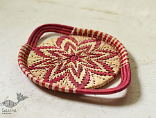 Moonj Grass Basket | Serving Tray - Pink & Natural