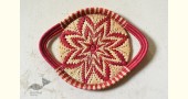 Moonj Grass handicraft - Serving Tray-Pink & Natural