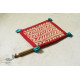 Moonj Grass handicraft - Hand Fan in red color