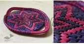 Moonj Grass handicraft - Serving Tray-Pink & Purple
