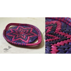 Moonj Grass Basket | Serving Tray - Pink & Purple