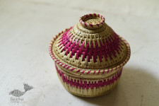 Moonj Grass Basket | Storage basket / Roti box ~ Pink