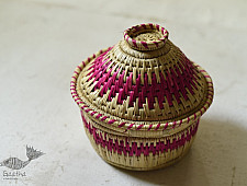 Moonj Grass Basket | Storage basket / Roti box ~ Pink