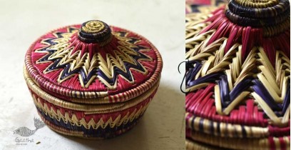 Moonj Grass Basket | Storage basket / Roti box ~ Purple