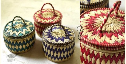 Moonj Grass Basket | Storage basket / Roti box ( Three colour options )