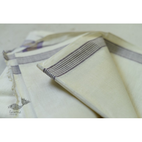 shop online handloom dhoti khes - white cotton