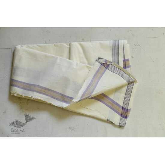 shop online handloom dhoti khes - white cotton