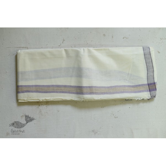 shop online handloom dhoti khes - white cotton