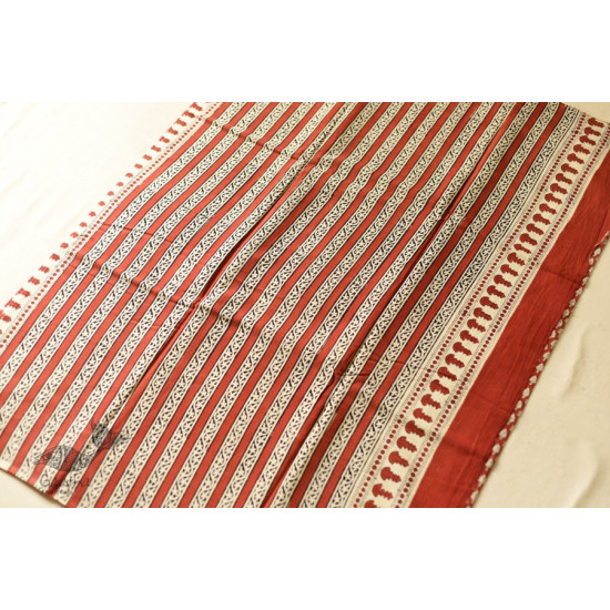 shop Bagru Block Printed Cotton Red Saree