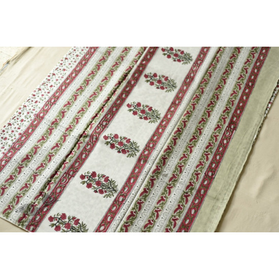 shop Bagru Block Printed - Bagru Block Printed - Printed Off White Cotton Saree