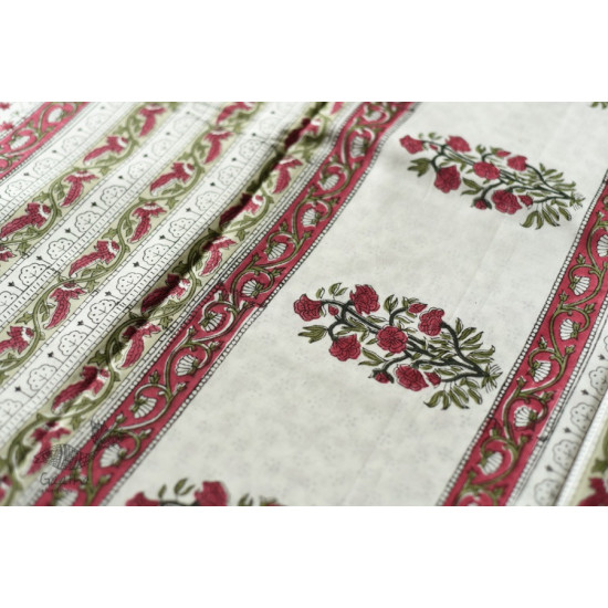 shop Bagru Block Printed - Bagru Block Printed - Printed Off White Cotton Saree