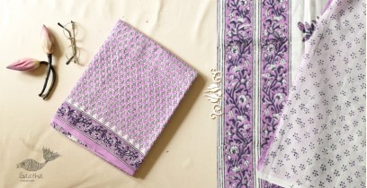 Indigenous Impressions | Bagru Block Printed - Printed Cotton Purple Saree