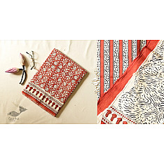 Indigenous Impressions | Bagru Cotton Red Saree - Block Printed