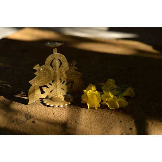 brass Peacock candle stand