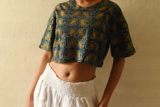 Hand Block Printed ✩ Vegetable Dyed - Ajrakh Cotton Crop Top