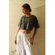 buy ajrakh hand block printed Crop Top