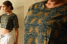 Hand Block Printed ✩ Vegetable Dyed - Ajrakh Cotton Crop Top