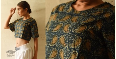 Hand Block Printed ✩ Vegetable Dyed - Ajrakh Cotton Crop Top