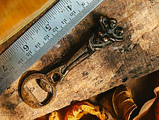 Antique Finish Brass . Bottle Opener - 4" x 1.2" ❋ H