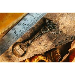 Antique Finish Brass . Bottle Opener - 4" x 1.2" ❋ H