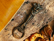 Antique Finish Brass . Bottle Opener - 4" x 1.2" ❋ H