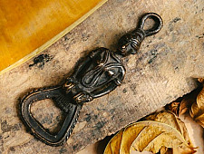 Antique Finish Brass . Bottle Opener - 5.5" x 1.9" x 0.8" ❋ A