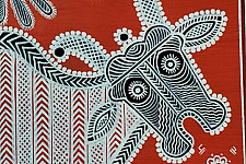 Mandana Art - Painting  ~ Cow ( 11 x 14 inch)