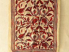 Pushparam . पुष्पारम | Kantha Tussar Silk Stole ~ Embroidered (D)