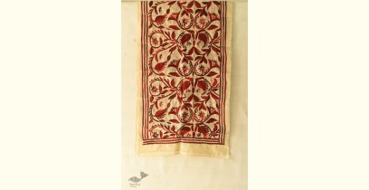 Pushparam . पुष्पारम | Kantha Tussar Silk Stole ~ Embroidered (D)