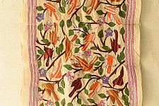 Pushparam . पुष्पारम | Kantha Tussar Silk Stole ~ Embroidered (E)