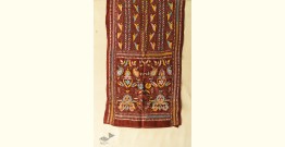 Pushparam . पुष्पारम | Kantha Silk Stole ~ Embroidered Maroon