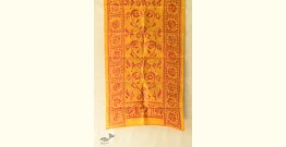 Pushparam . पुष्पारम | Kantha Silk Stole ~ Embroidered Yellow