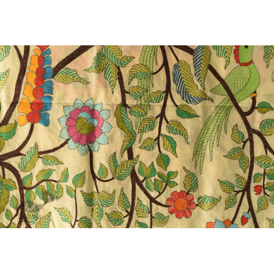  Kantha Silk dupatta- Embroidered