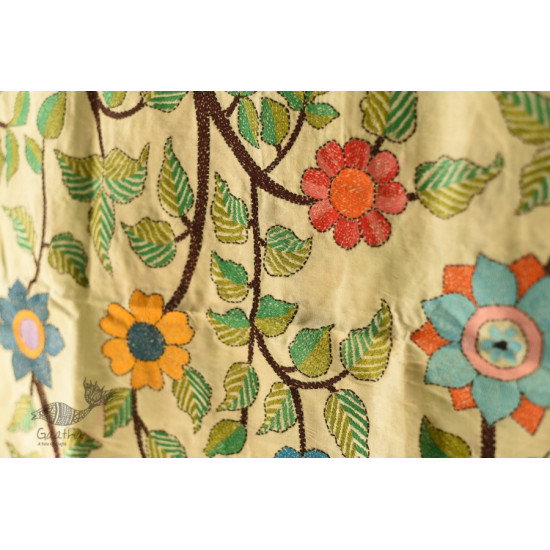  Kantha Silk dupatta- Embroidered