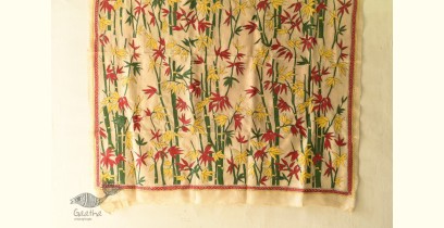 Pushparam . पुष्पारम | Kantha Tussar Silk Dupatta ~ Bamboo Embroidered