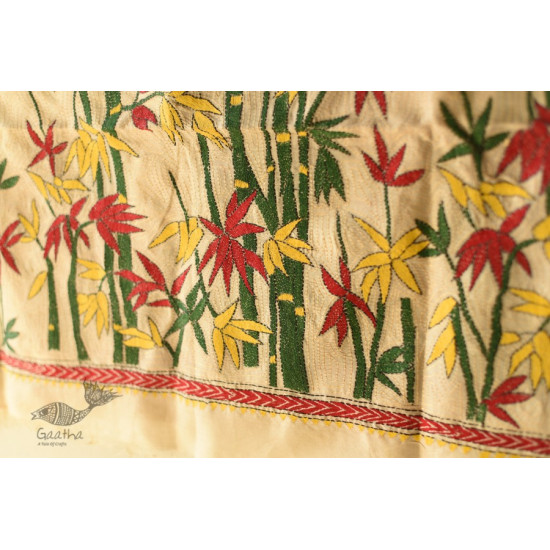  Kantha Silk dupatta- Embroidered