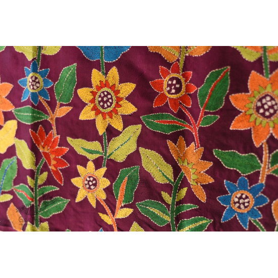  Kantha Soft Silk dupatta- Embroidered