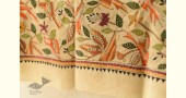 Kantha Tussar Silk Hand Embroidered Dupatta - Sparrows