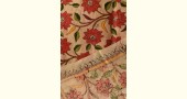 Kantha Tussar Silk Hand Embroidered Dupatta ~ Red Flowers All Over
