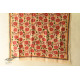 Kantha Tussar Silk Hand Embroidered Dupatta ~ Red Flowers All Over