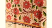 Kantha Tussar Silk Hand Embroidered Dupatta ~ Red Flowers All Over