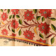 Kantha Tussar Silk Hand Embroidered Dupatta ~ Red Flowers All Over