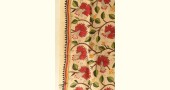 Kantha Tussar Silk Dupatta ~ Hibiscus Flowers Embroidered