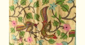 Kantha Tussar Silk Stole - Bird Hand Embroidered