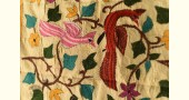 Kantha Tussar Silk Stole - Myna Bird Embroidered
