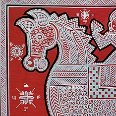 Mandana Art - Painting ~ Horse  ( 11 x 14 inch)