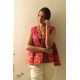 shop Ikat Handloom Cotton Shrug - Red & Orange