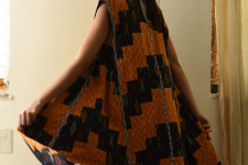 Ikat Handloom Long Cotton Reversible Shrug - Riverside Solid Black